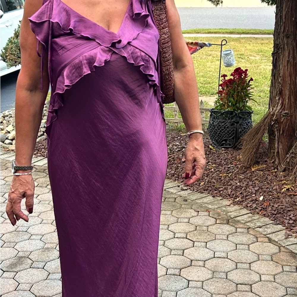 Elegant Purple Ruffle Dress